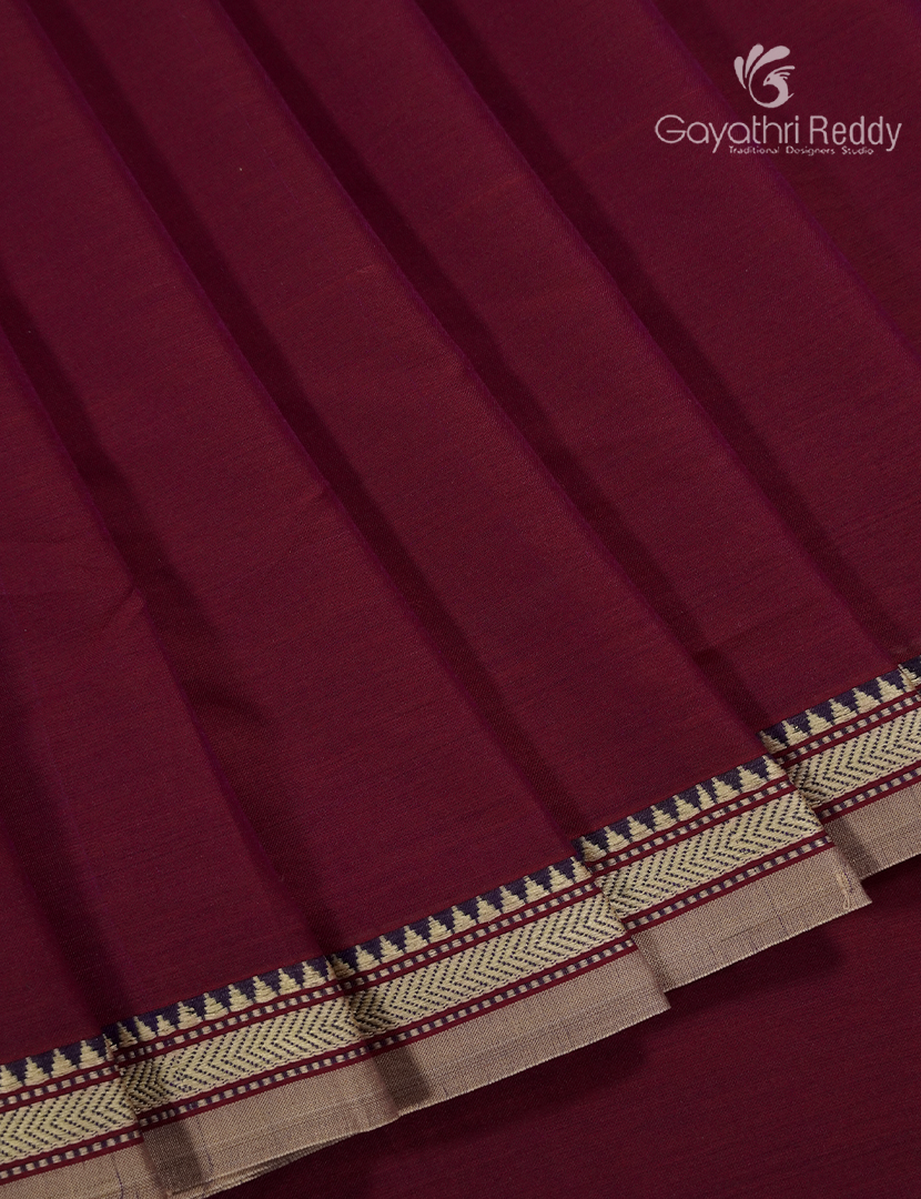Pure Narayanpet Cotton Saree in Maroon