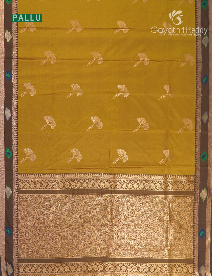 Semi Kanchipuram Art Silk Saree in Mustard