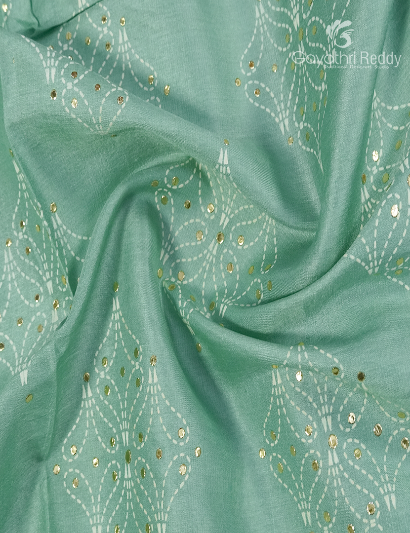 Pure Desi Tussar Fancy Saree in Mint Green