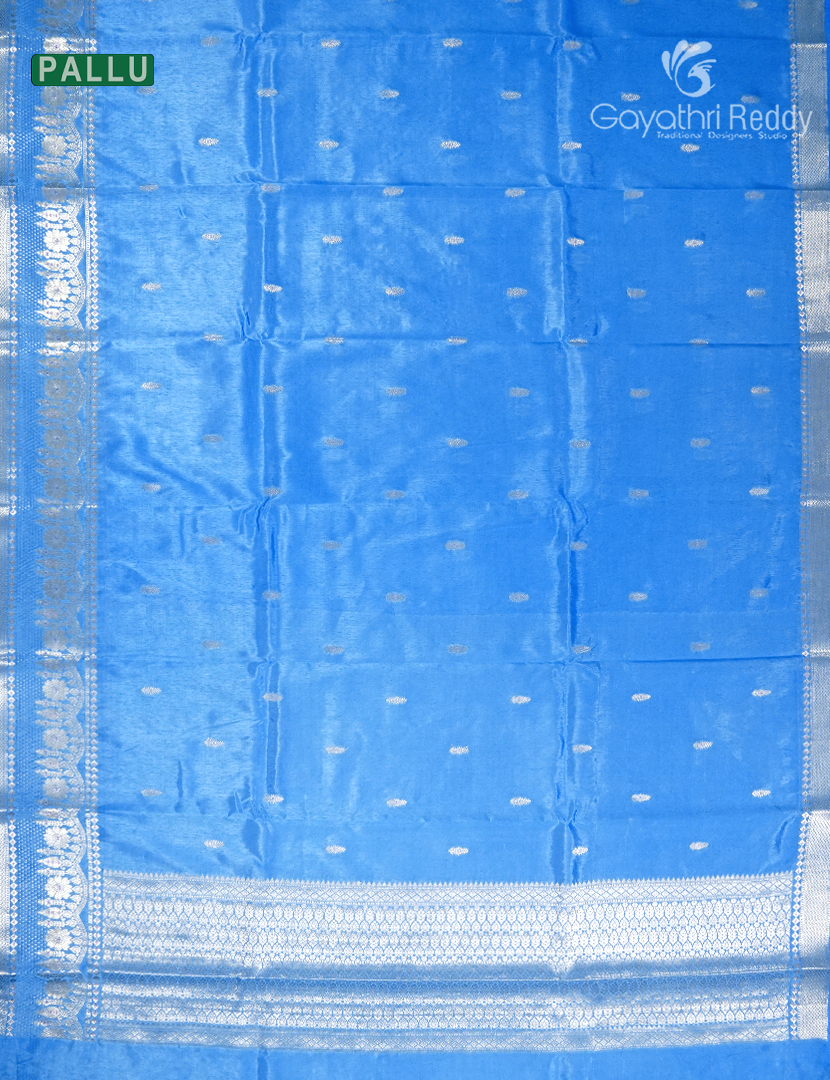 Banaras Mango Silk Saree in Firozi Blue