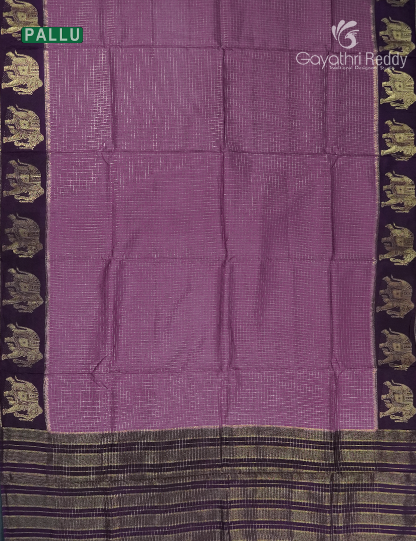 Semi Mysore Crepe Saree in Lavender and Deep snuff