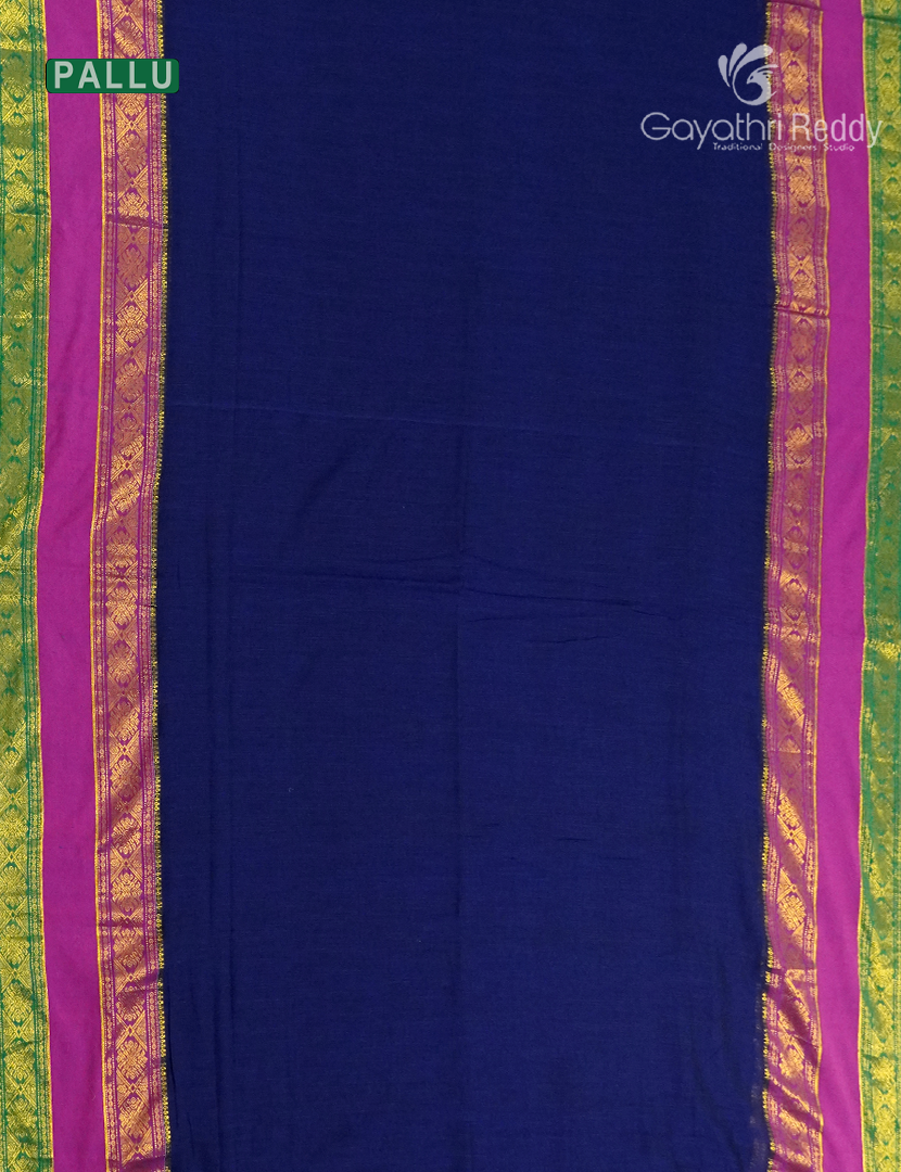 Jamdani Cotton Saree in Deep Blue