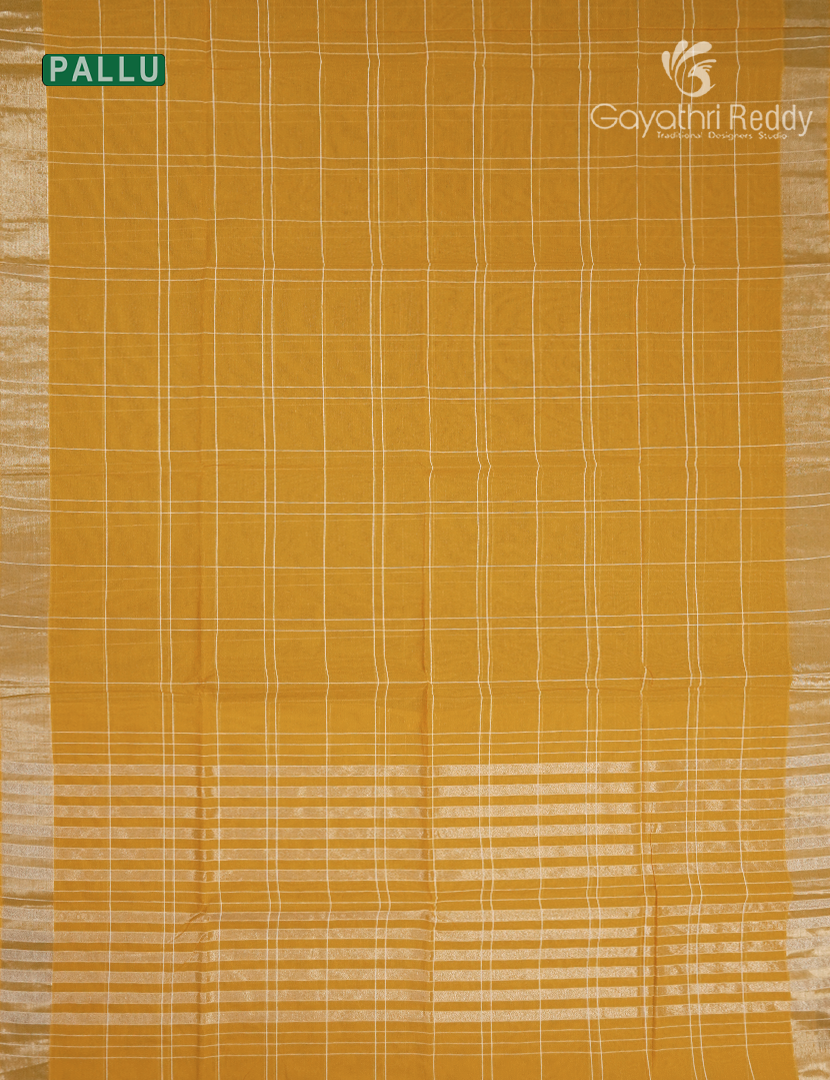 Pure Kanchi Cotton Saree in Yellow