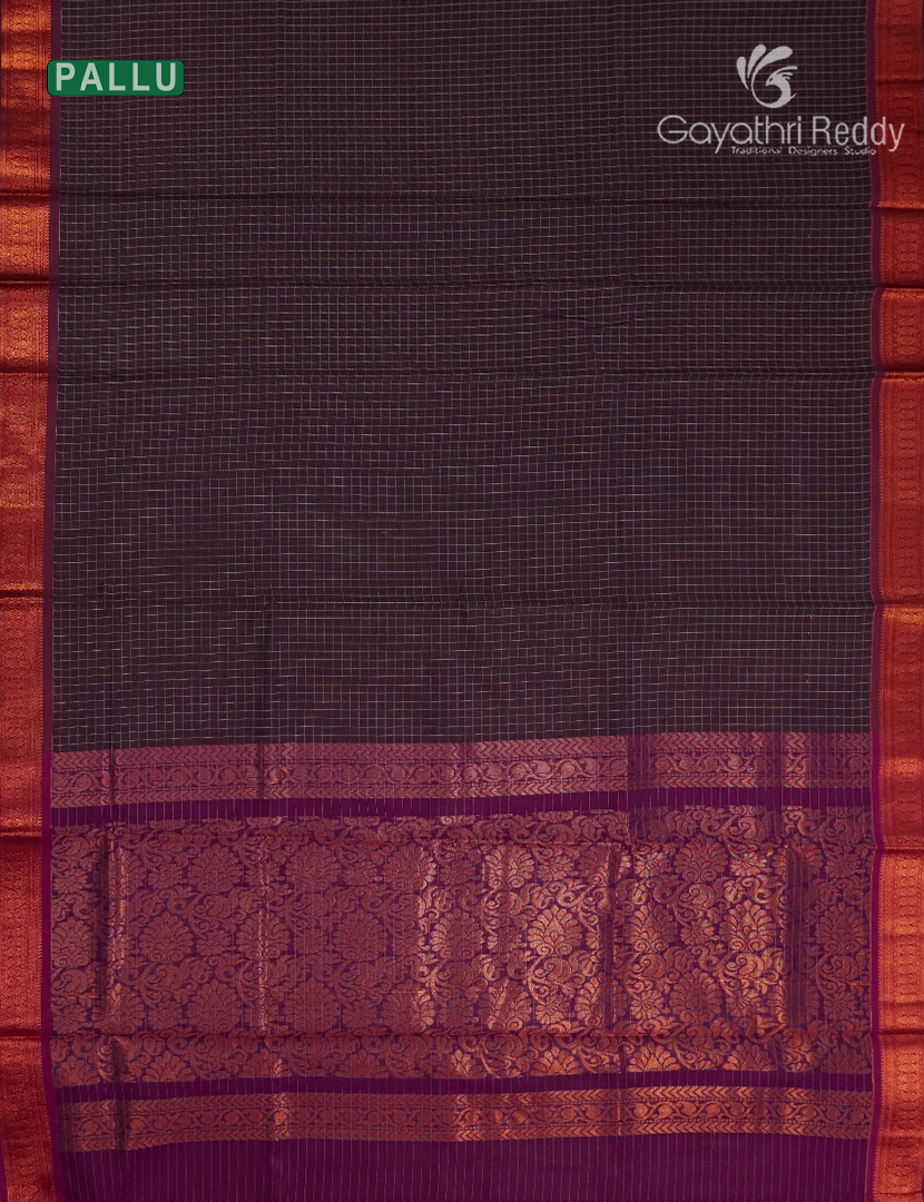 Kanchipuram Sico Saree in Deep Violet and Magenta