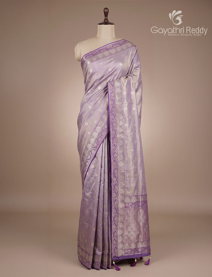 Semi Kanchipuram Silk Fancy Saree in Light Purple and Regal Purple