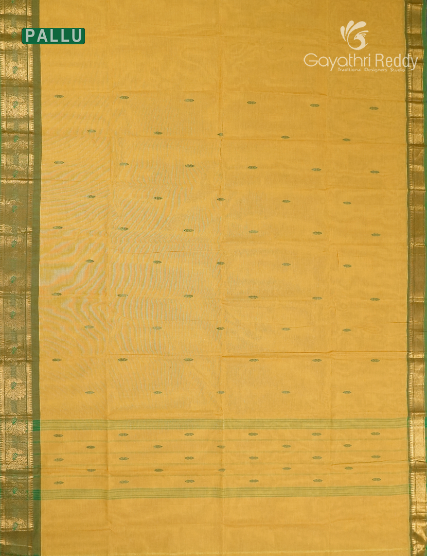Pure Handloom Cotton Saree in Yellow