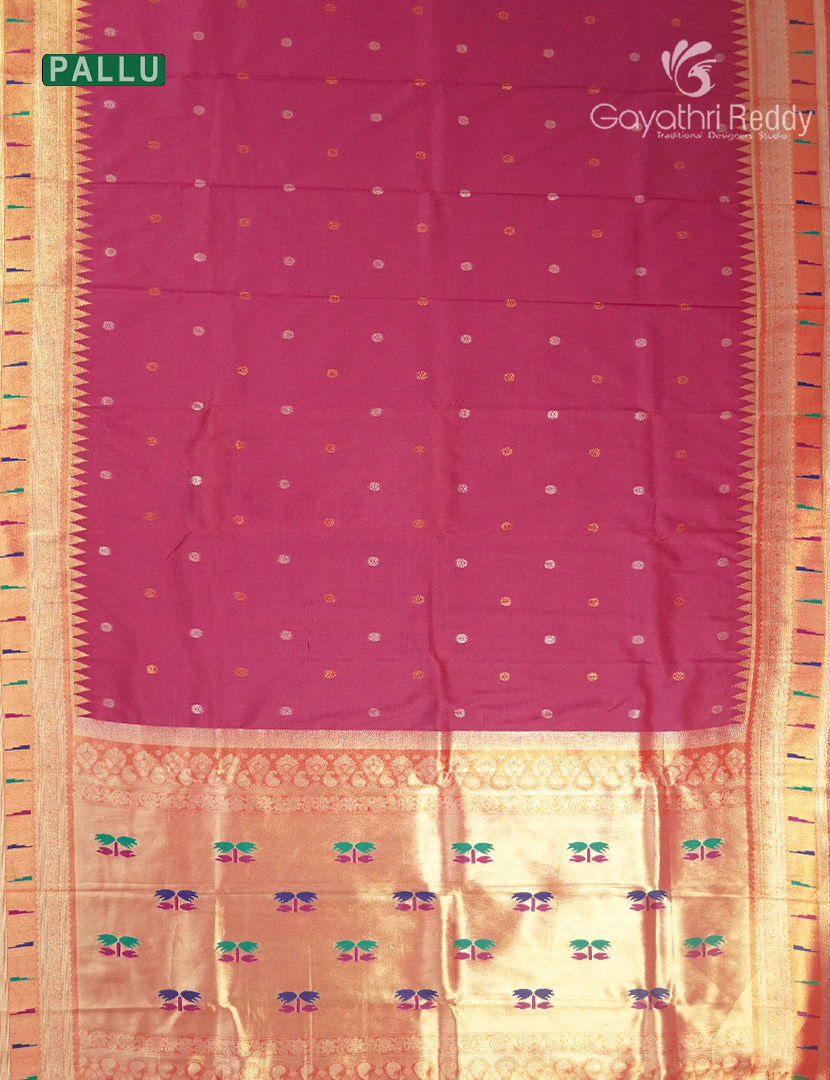 Semi Kanchipuram Art Silk Saree in Ruby Pink