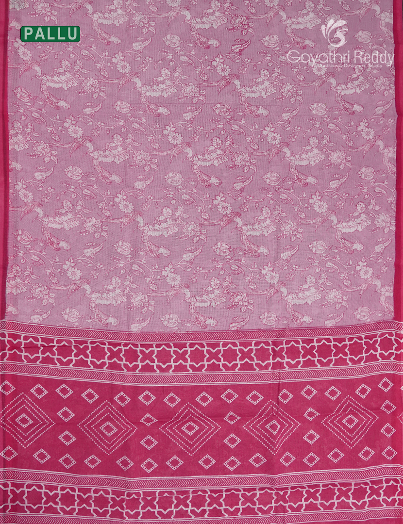 Munga Cotton Saree in Baby Pink and Deep Pink