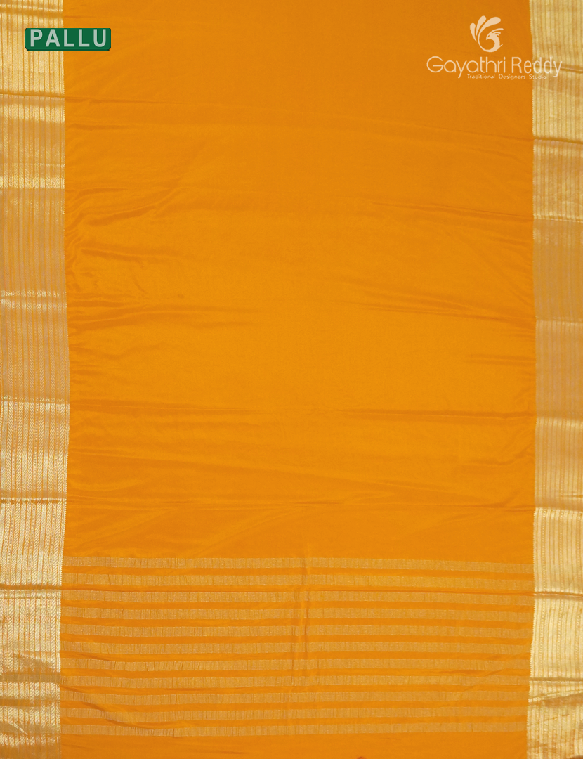 Semi Mysore Crepe Saree in Yellow