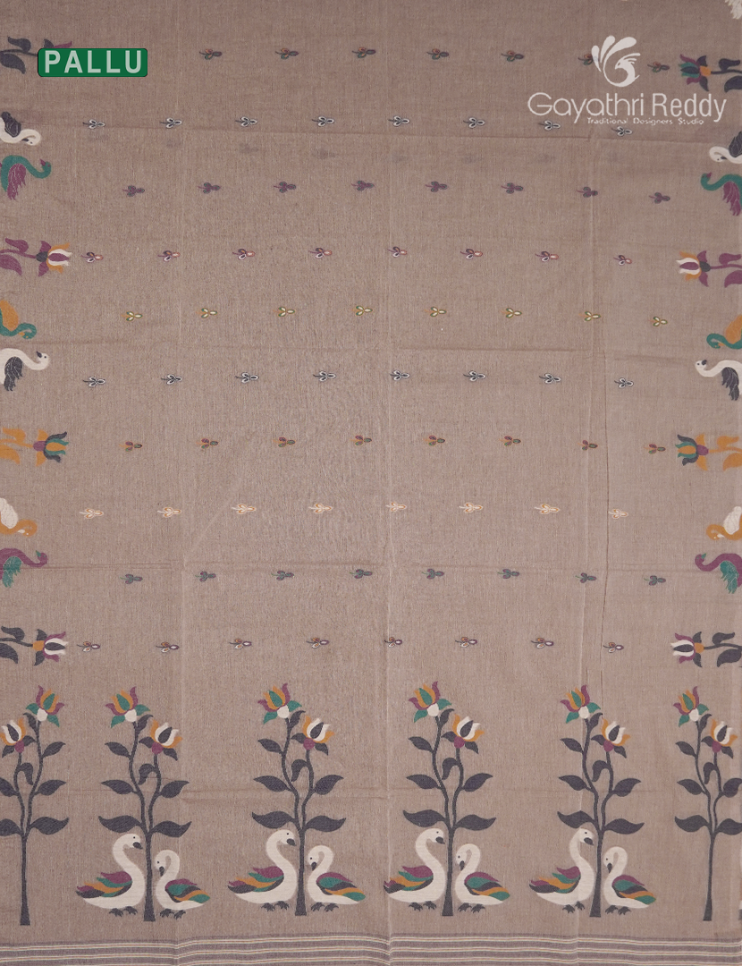 Jamdani Cotton Saree in Beige
