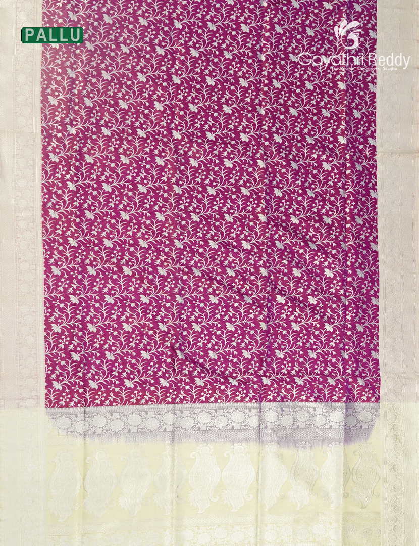Pure Banaras Katan Silk Saree in Magenta