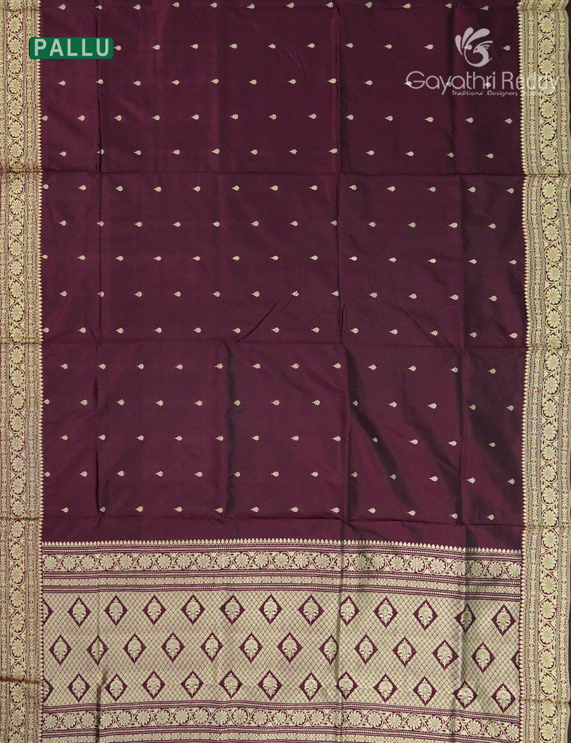 Pure Banaras Katan Silk Saree in Deep Brown