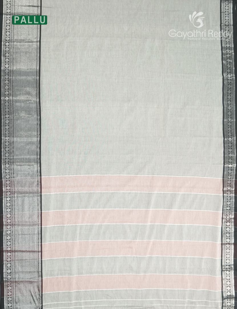 Pure Narayanpet Cotton Saree in Silver Grey
