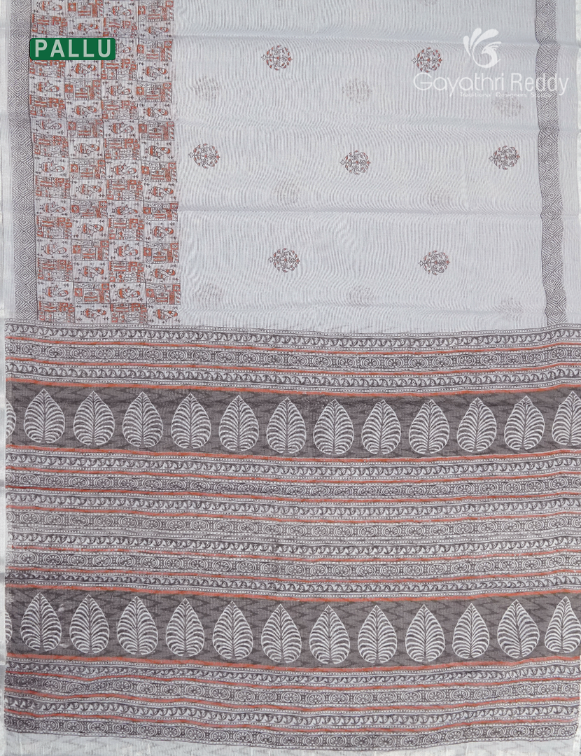 Kota Printed Saree in Off White