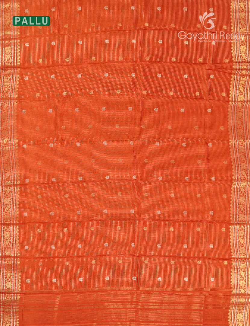 Semi Mysore Crepe Saree in Orange