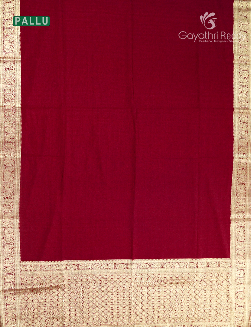 Semi Tussar Saree in Maroon