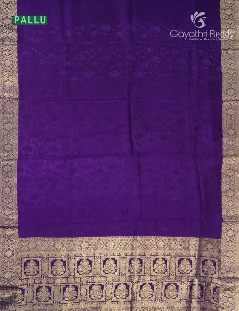 Semi Mysore Crepe Saree in Deep Purple