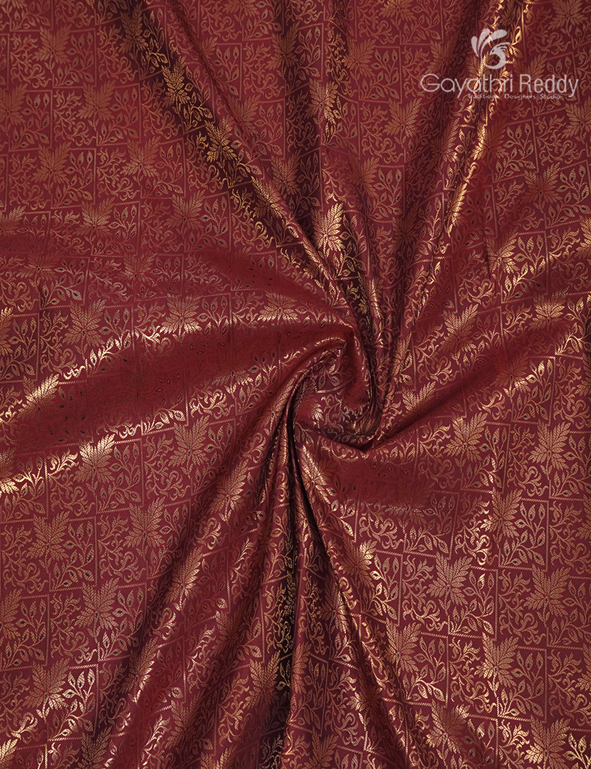 Semi Kanchipuram Silk Saree in Deep Maroon