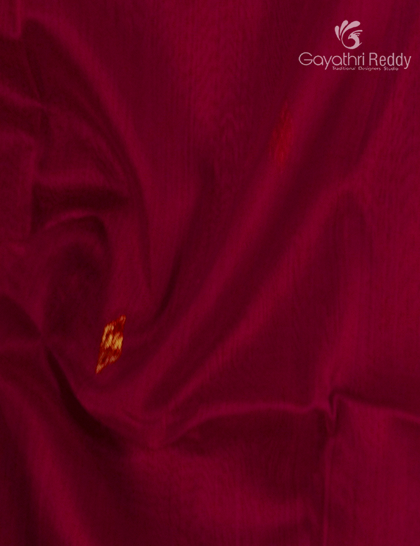 Pure Chanderi Sico Saree in Maroon Red