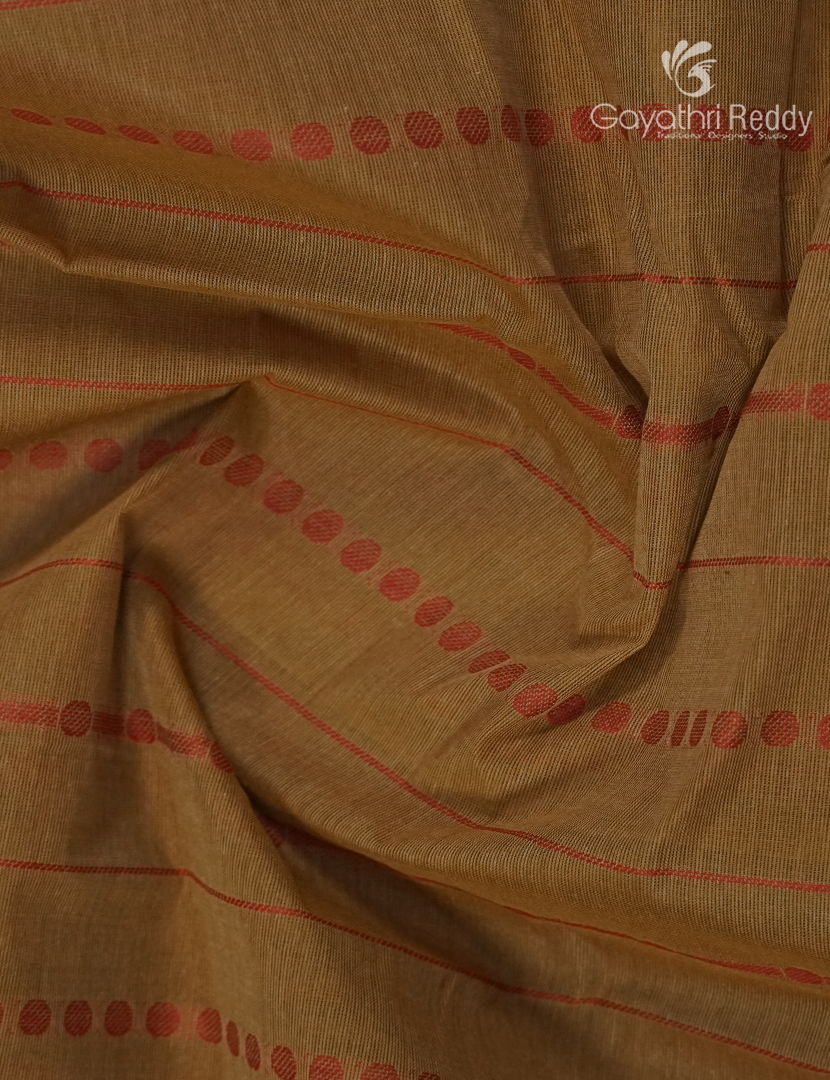 Pure Kanchi Cotton Saree in Deep Beige