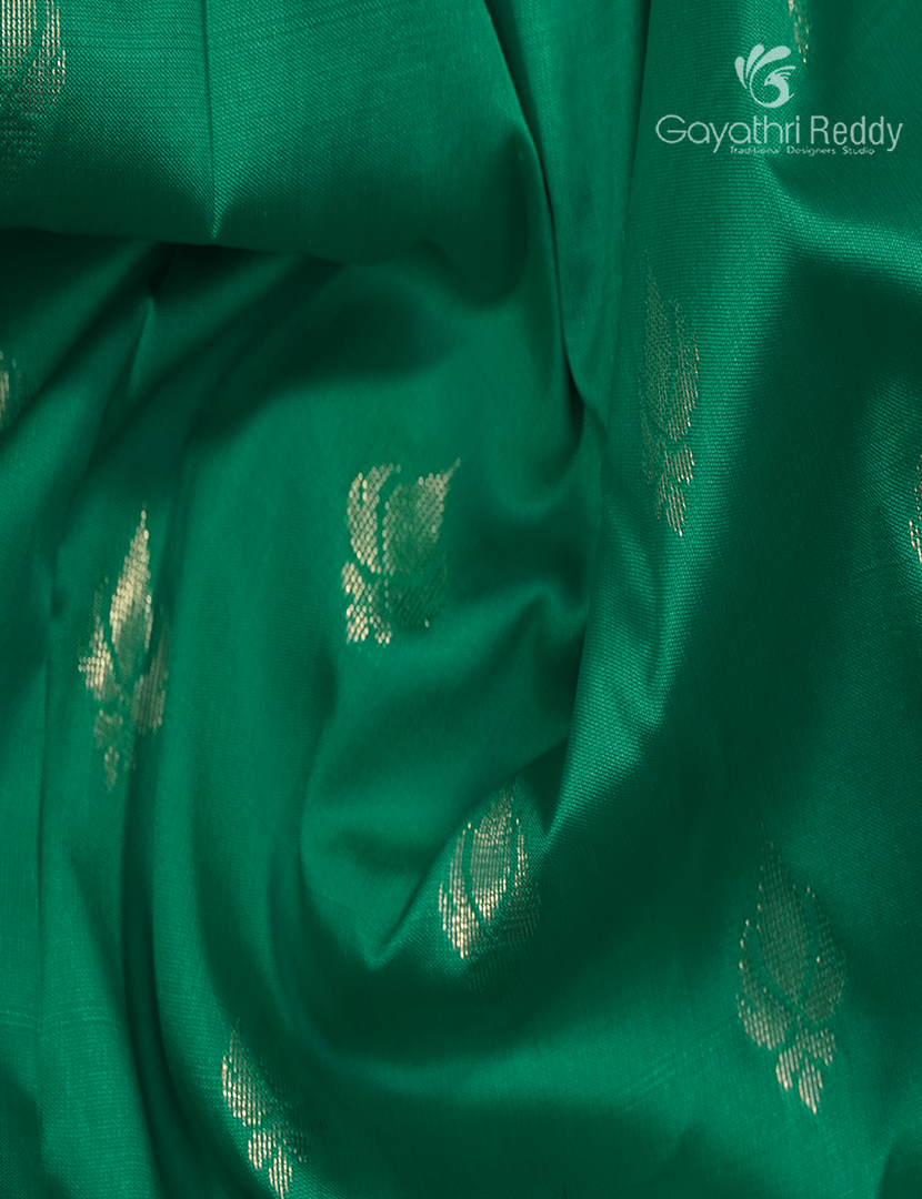Semi Banaras Katan Silk Saree in Sea Green and Pink