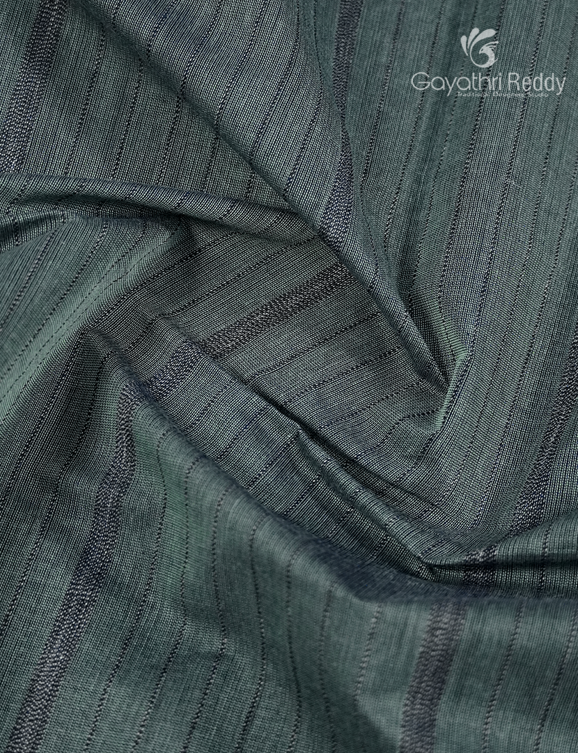 Pure Handloom Cotton Saree in Denim Grey