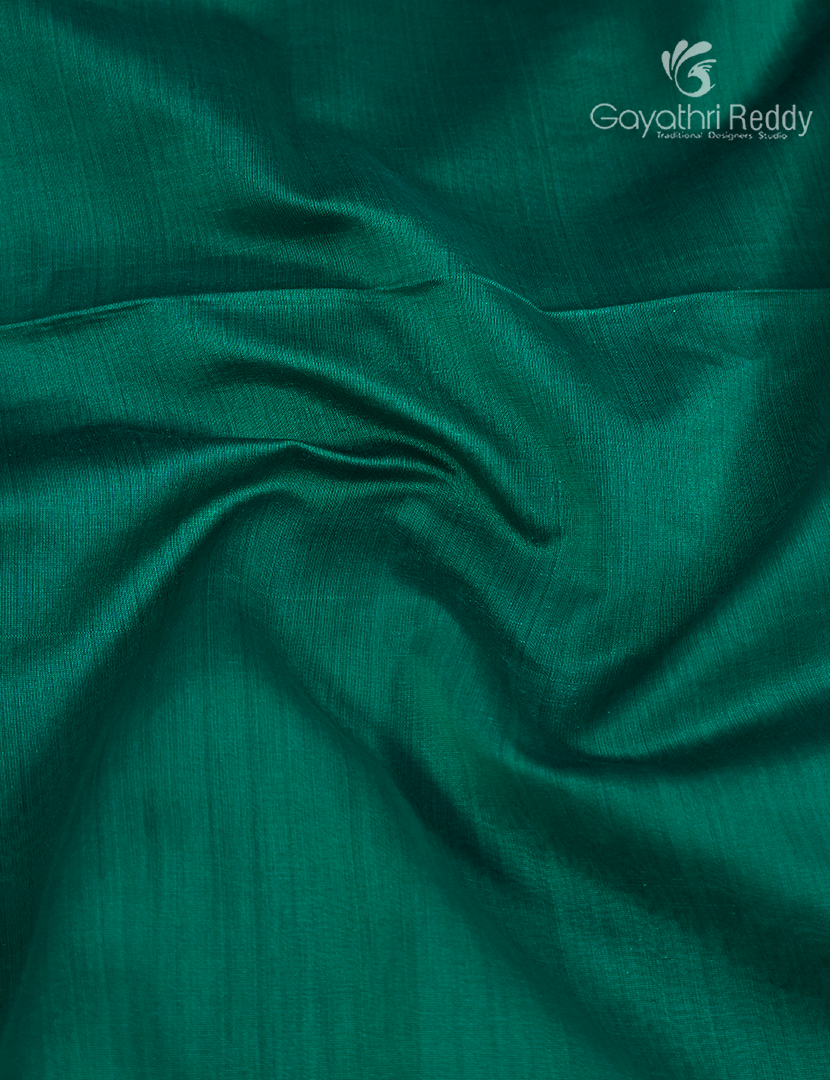Pure Chanderi Sico Saree in Deep Rama Green