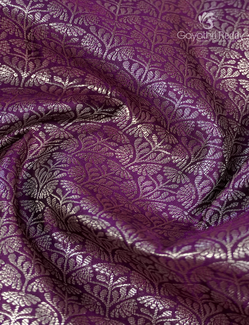 Semi Kanchipuram Silk Saree in Deep Purple