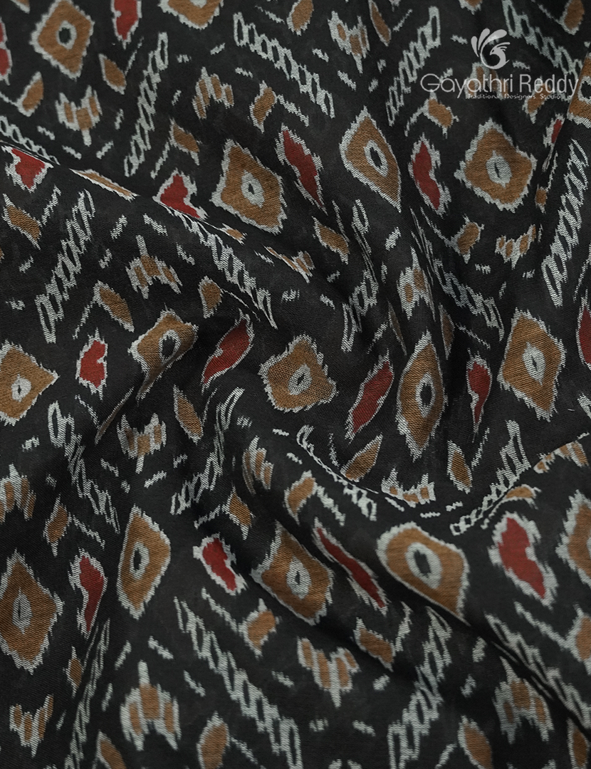 Vidharbha Cotton Saree in Rust and Black