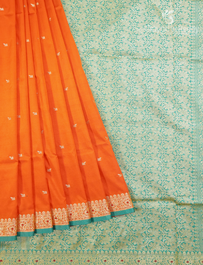 Semi Mysore Silk Saree in Orange