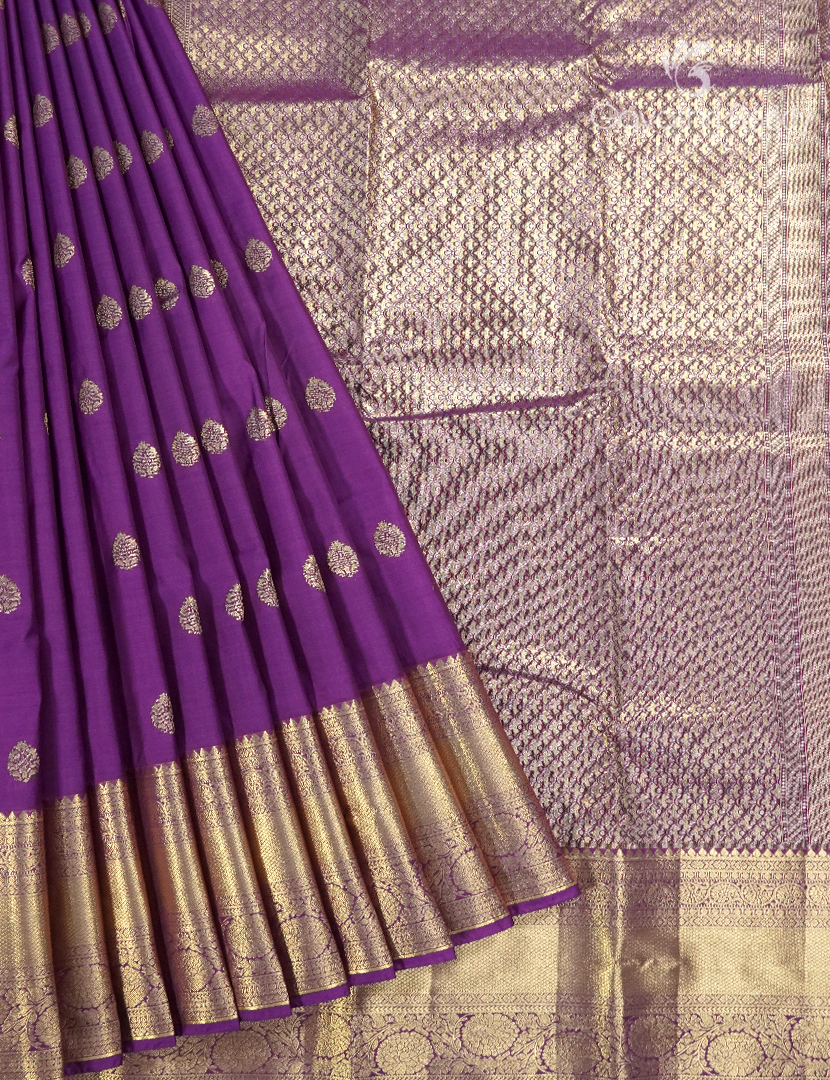 Semi Kanchipuram Silk Saree in Violet