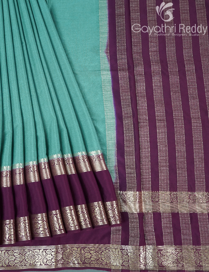SEMI MYSORE CRAPE SAREE-SMC334