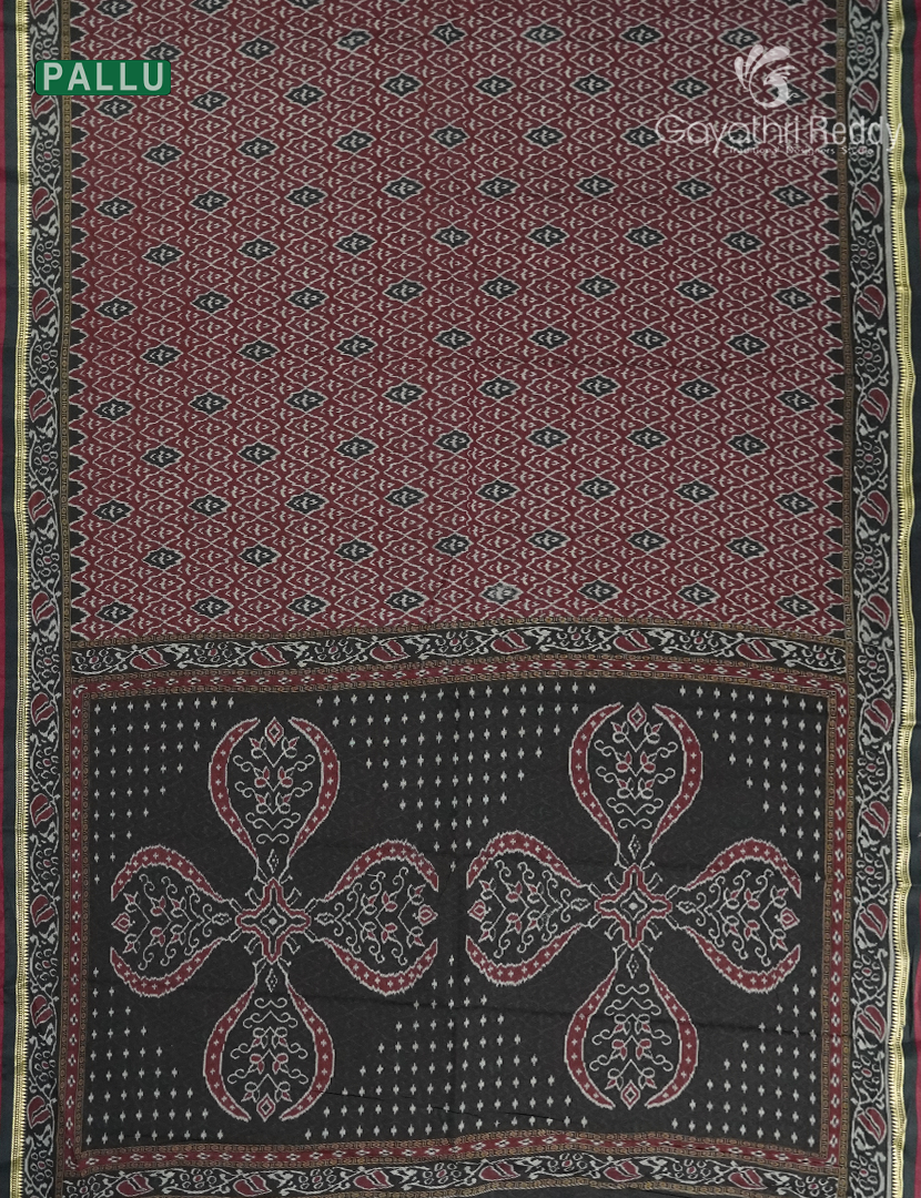 Vidharbha Cotton Saree in Maroon and Black
