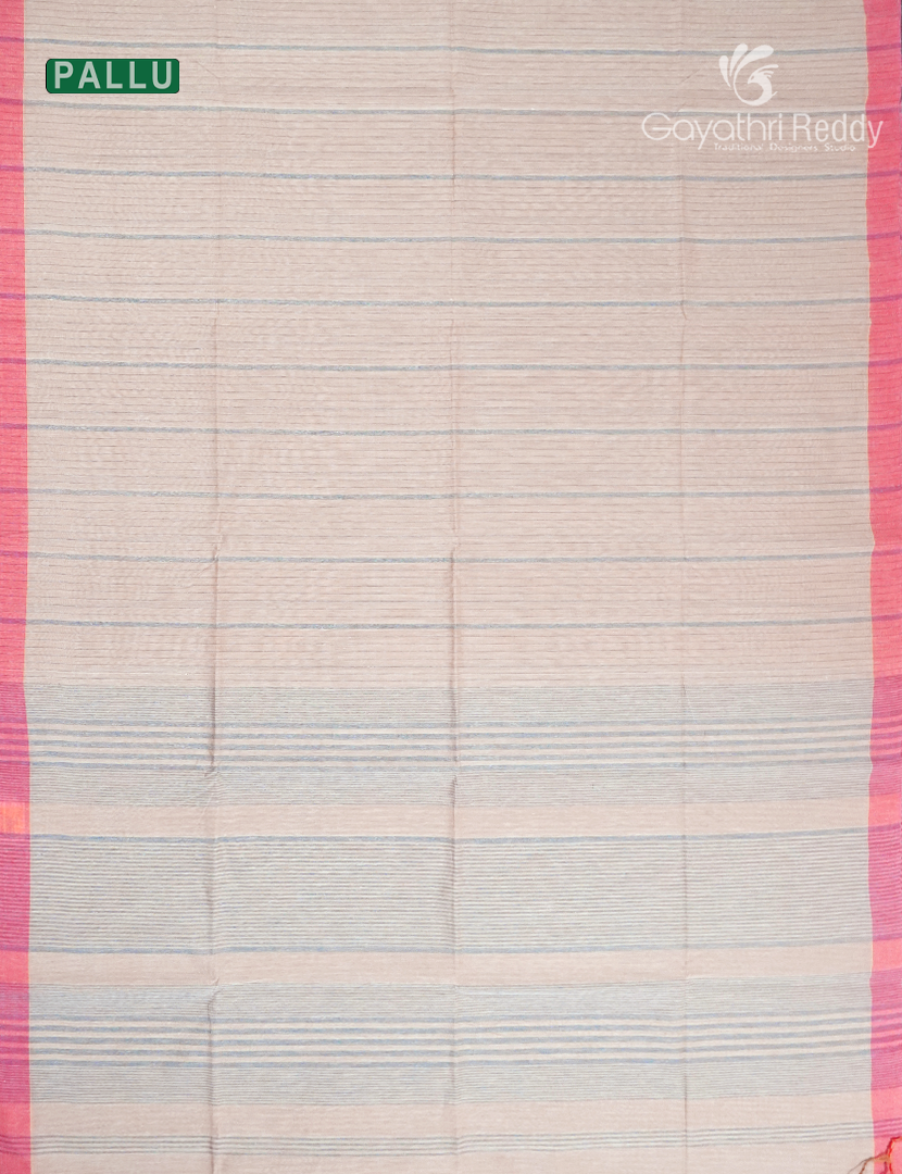Pure Handloom Cotton Saree in Cream