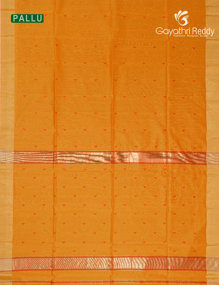 Pure Chanderi Sico Saree in Golden Yellow