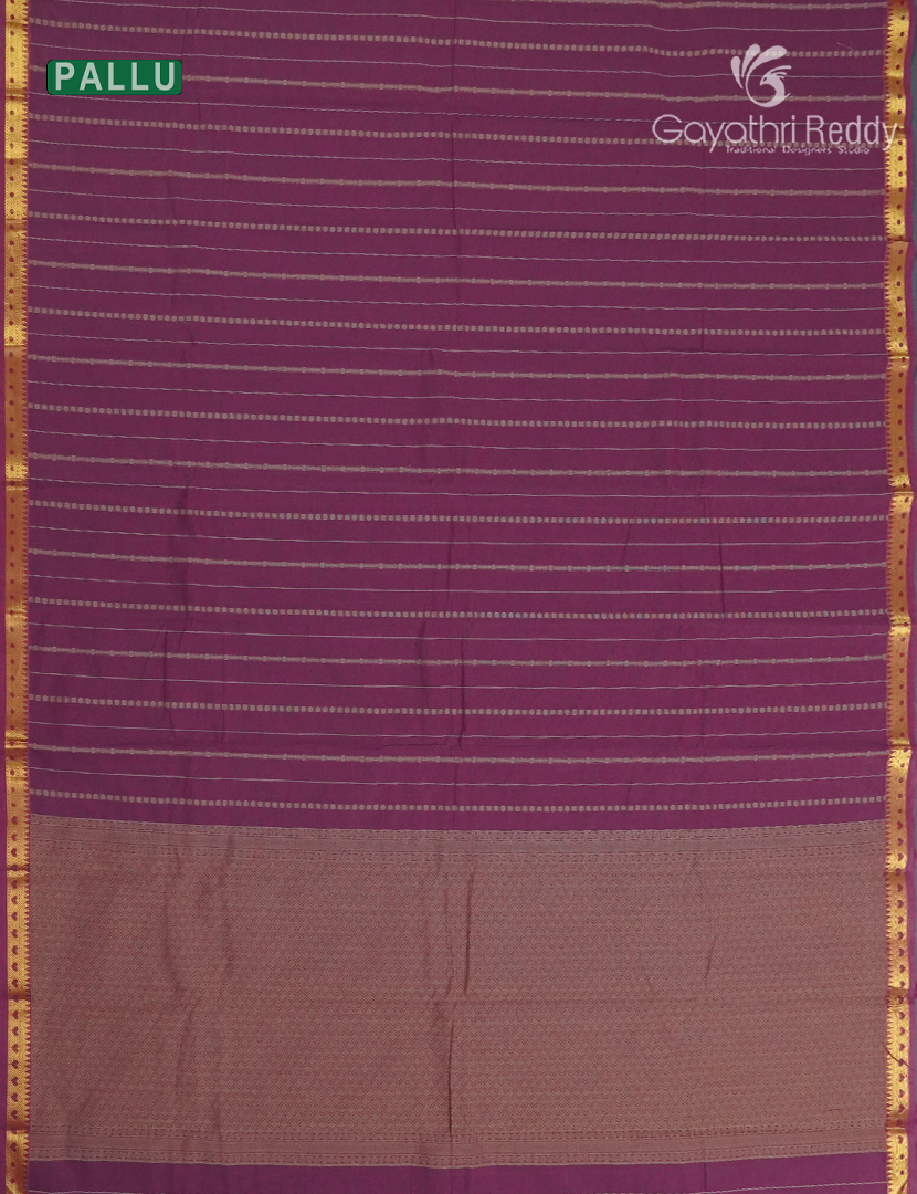 Pure Kanchi Cotton Saree in Deep Jamun