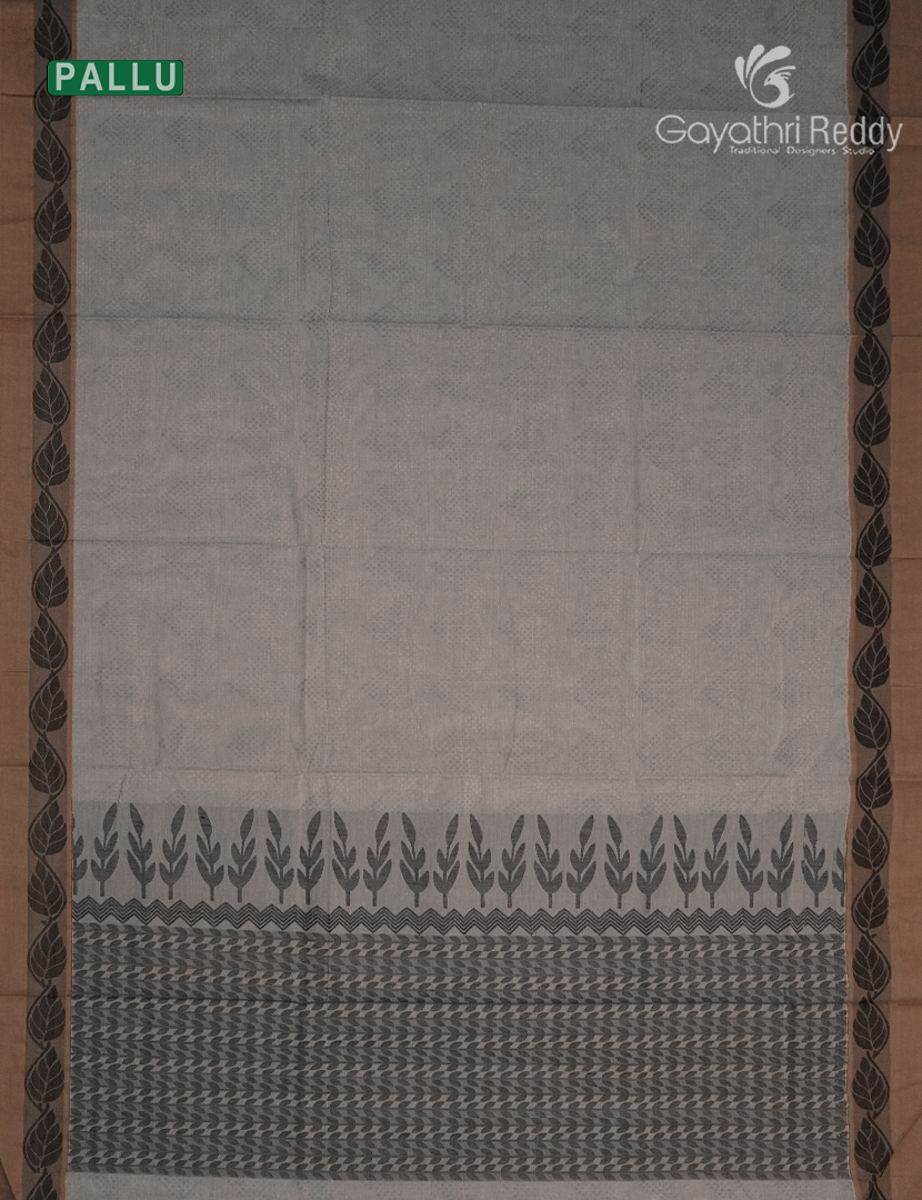 Pure Kanchi Cotton Saree in Grey