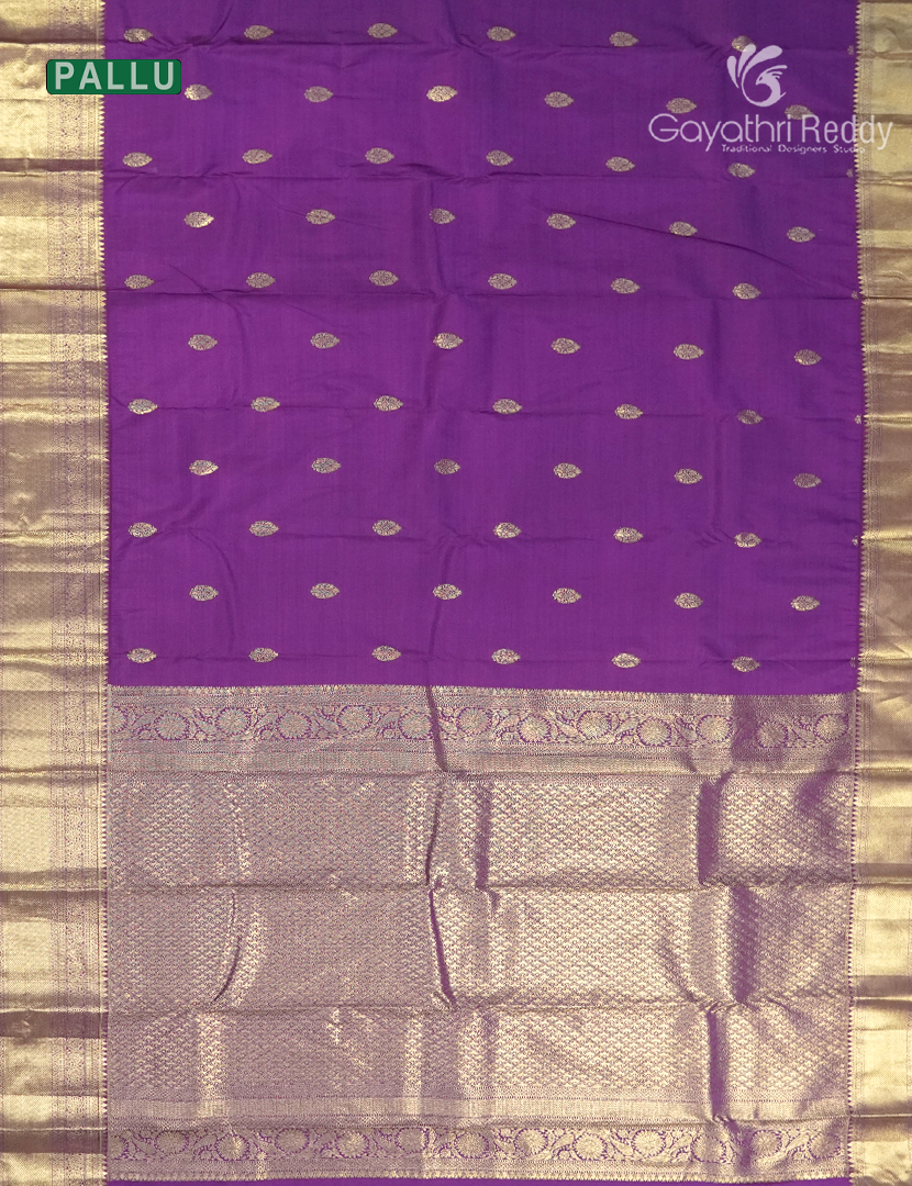 Semi Kanchipuram Silk Saree in Violet