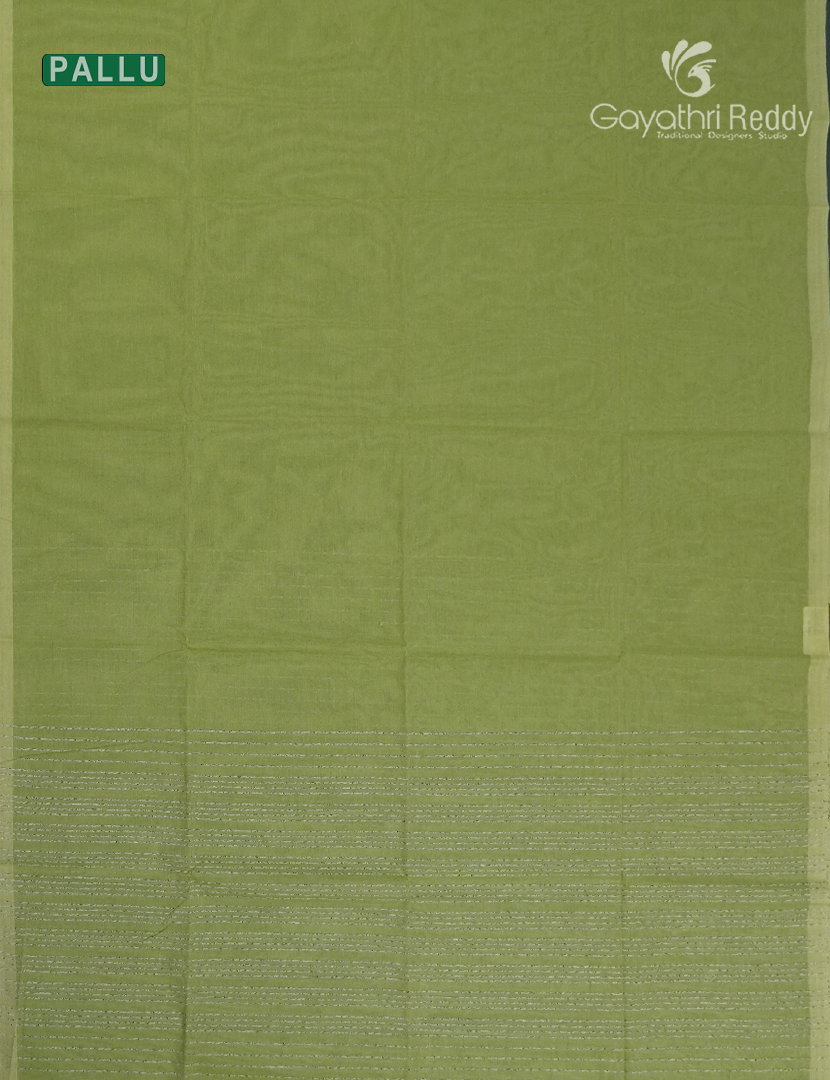 Pure Handloom Cotton Saree in Pista Green