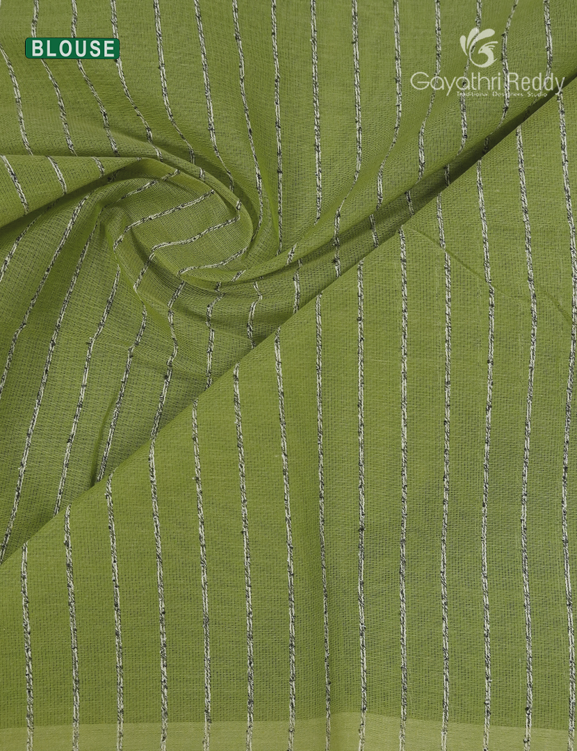 Pure Handloom Cotton Saree in Pista Green