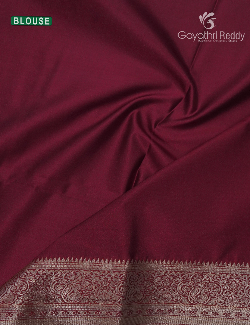 Soft Silk Saree in Grey and Maroon