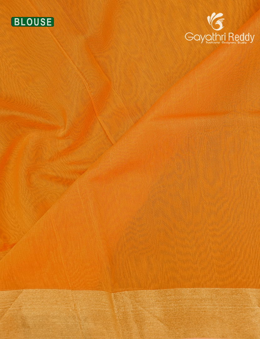 Pure Chanderi Sico Saree in Golden Yellow