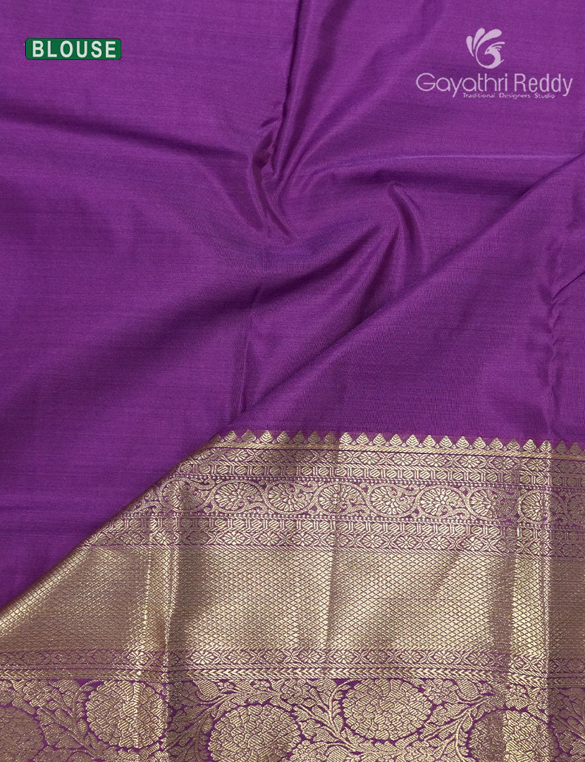 Semi Kanchipuram Silk Saree in Violet