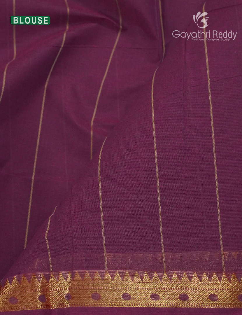 Pure Kanchi Cotton Saree in Deep Jamun