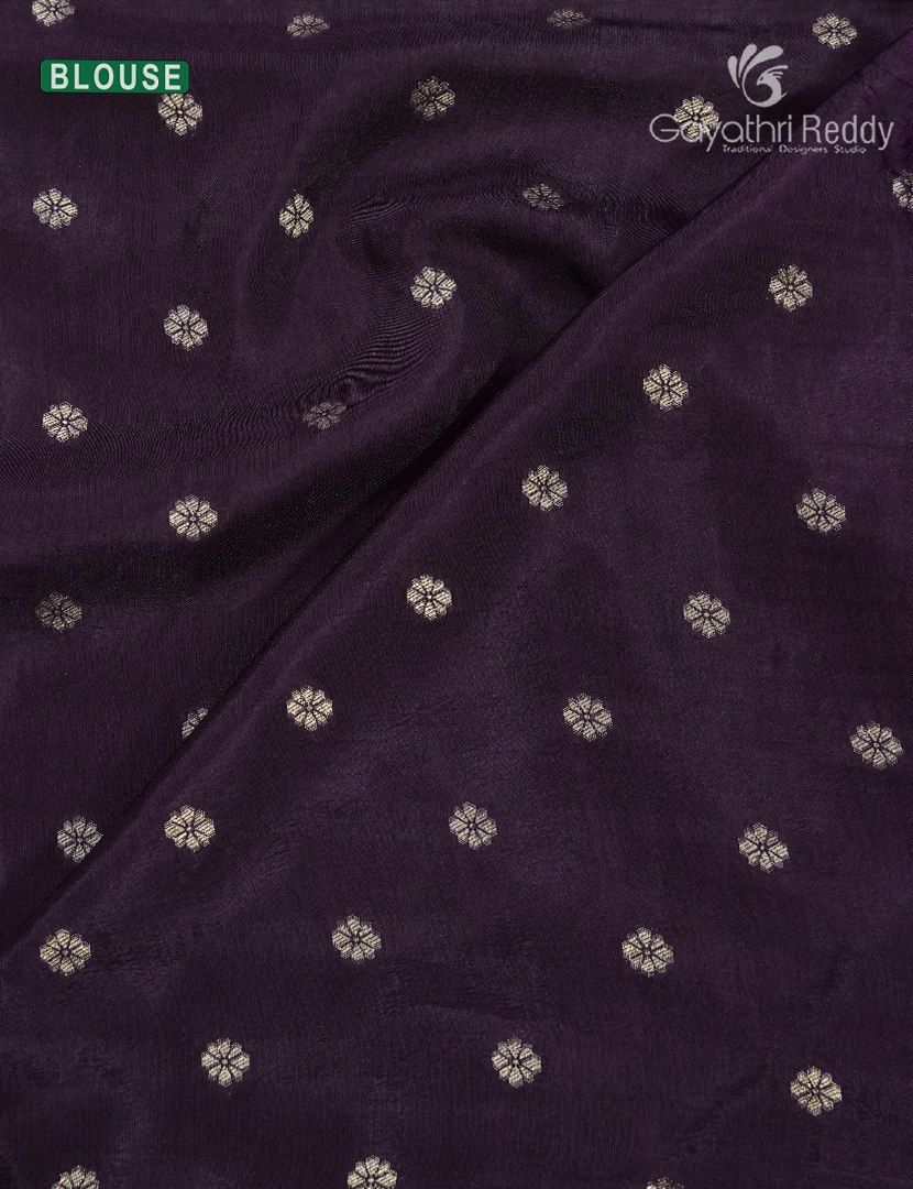 Semi Mysore Crepe Saree in Mauve Lavender and Brown