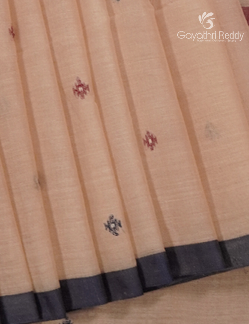 Jamdani Cotton Saree in Wheat