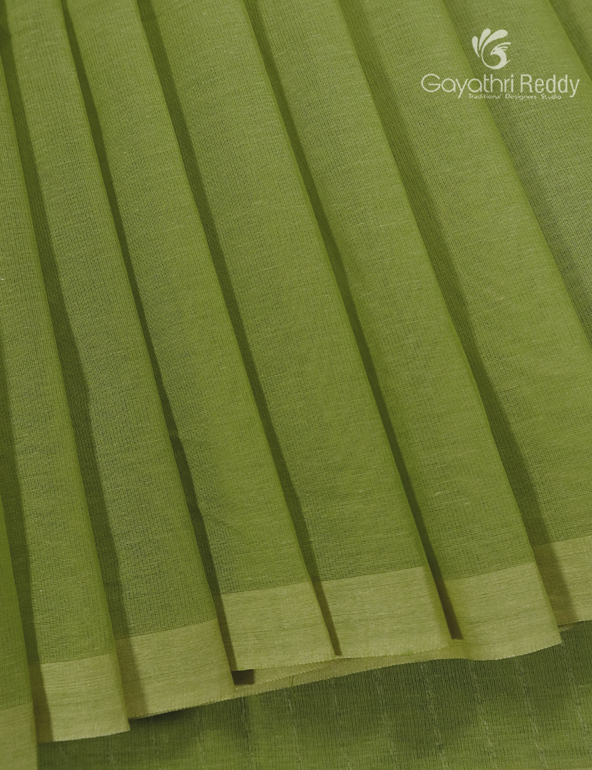 Pure Handloom Cotton Saree in Pista Green