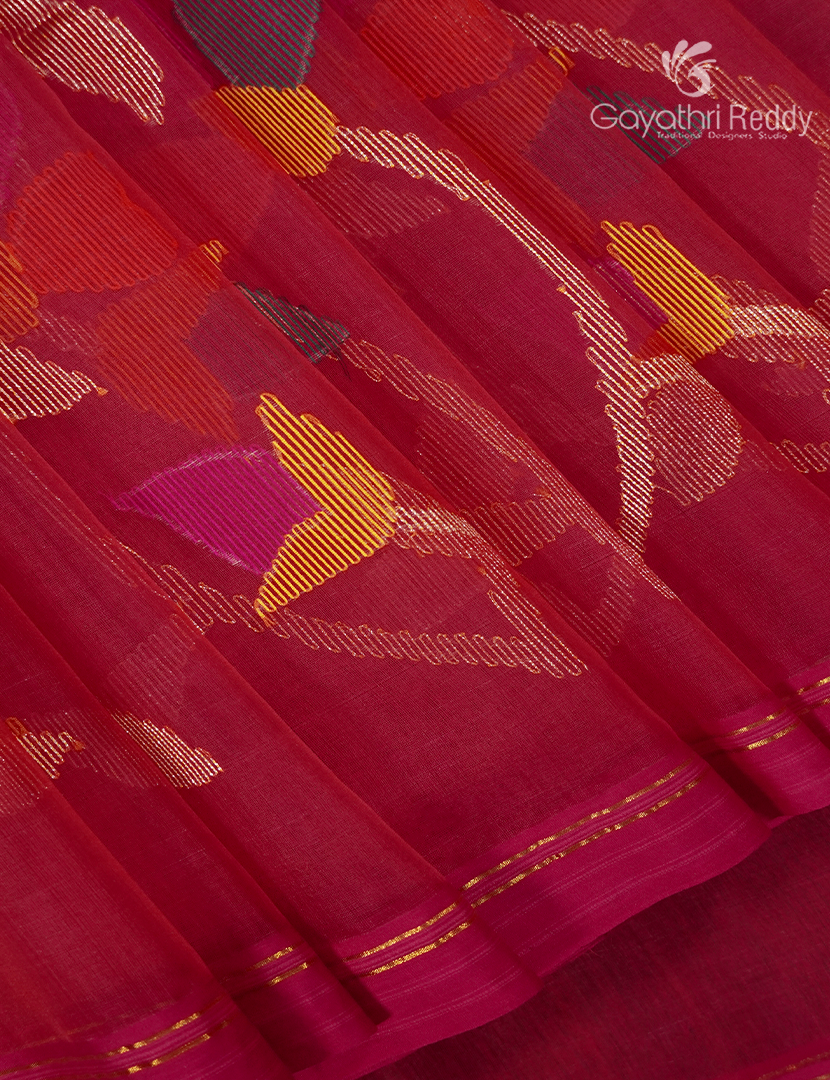 Pure Jamdani Kora Saree in Pink