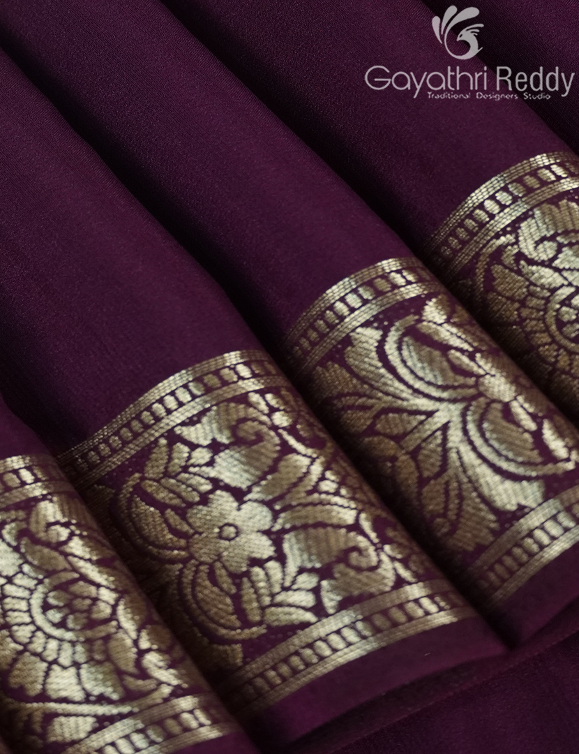 SEMI MYSORE CREPE SAREE-SMC334