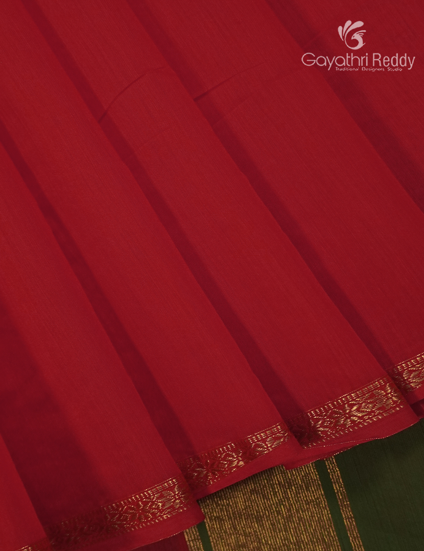 Sico Saree Red and Mehendi Green